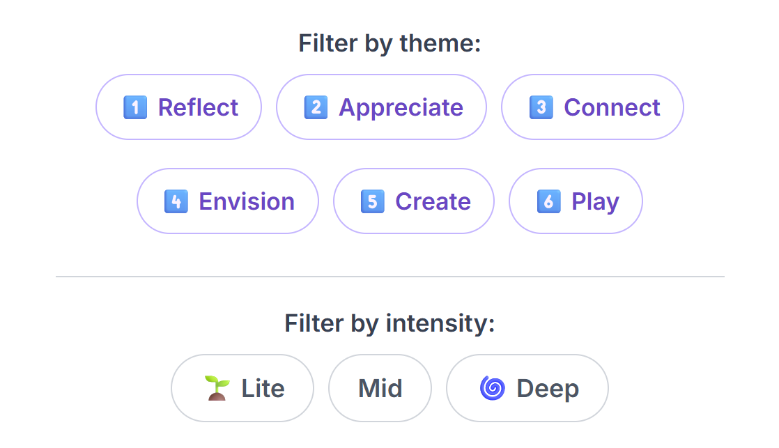 Filter Controls for Action Prompts