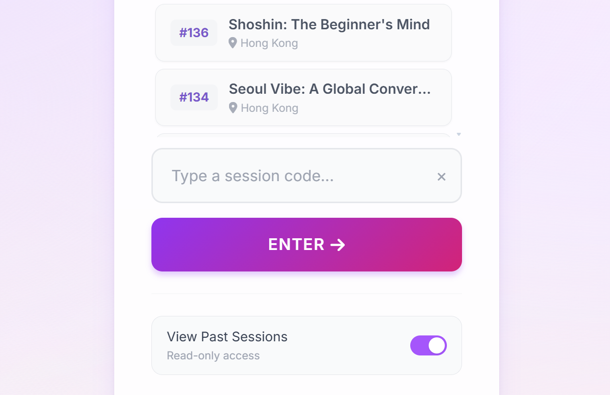Past sessions toggle